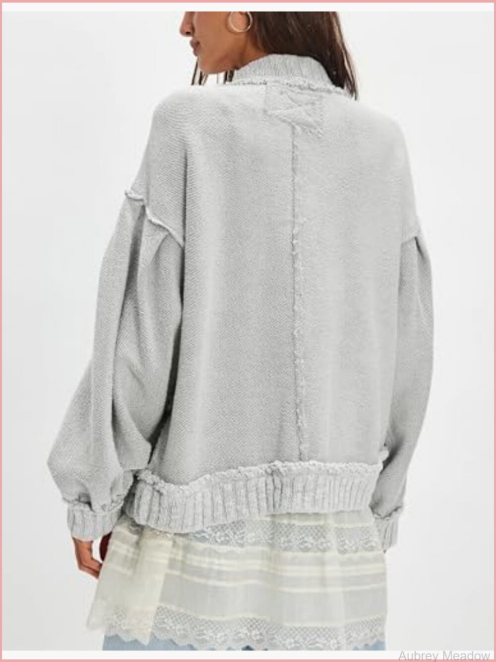 Women's Cable Knit Open Front Cardigan Sweater Long Sleeve Oversized Outerwear - Picture 4 of 7